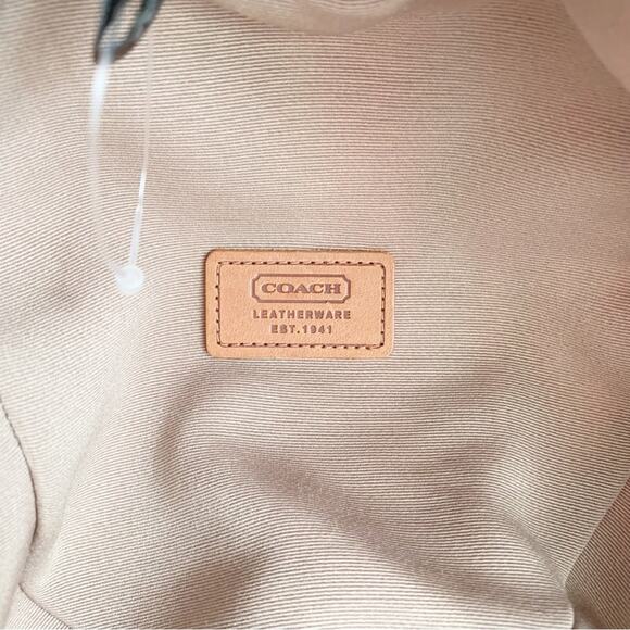 Coach Pastel Stripe Bucket Hat With Thin Leather Hat Band M/L - Picture 5 of 8